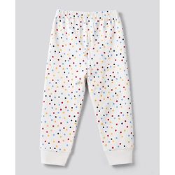 Babyhug Knit Full Sleeves Vests & Pant Thermal Inner Wear with Star Print - Offwhite
