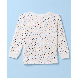 Babyhug Knit Full Sleeves Vests & Pant Thermal Inner Wear with Star Print - Offwhite