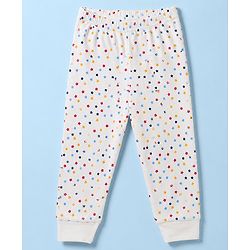Babyhug Knit Full Sleeves Vests & Pant Thermal Inner Wear with Star Print - Offwhite