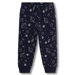 Babyhug Knit Full Sleeves Pullover Space Theme Printed Thermal Inner Wear Set with Vest - Charcoal Grey