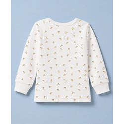 Babyhug Knit Full Sleeves Floral Printed 3 pcs Pullover, Vest & Legging Thermal Wear - Offwhite
