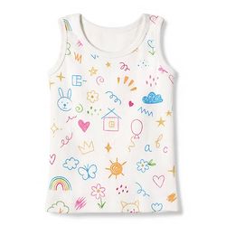 Babyhug Knit Full Sleeves Vests & Pant Thermal Inner Wear with Home Sun Floral Kitten Print - Offwhite