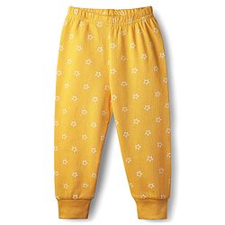 Babyhug Knit Full Sleeves Star Printed Thermal Inner Wear Set - Yellow