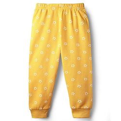 Babyhug Knit Full Sleeves Star Printed Thermal Inner Wear Set - Yellow