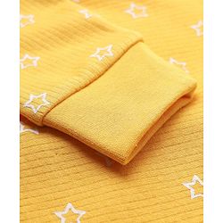 Babyhug Knit Full Sleeves Star Printed Thermal Inner Wear Set - Yellow