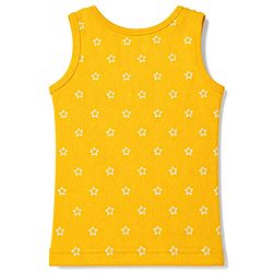 Babyhug Knit Full Sleeves Pullover Star Printed Thermal Inner Wear Set with Vest - Yellow