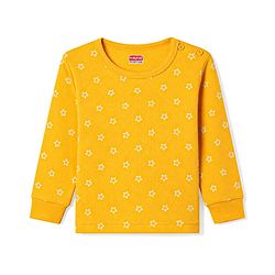 Babyhug Knit Full Sleeves Pullover Star Printed Thermal Inner Wear Set with Vest - Yellow