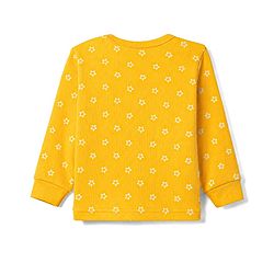 Babyhug Knit Full Sleeves Pullover Star Printed Thermal Inner Wear Set with Vest - Yellow