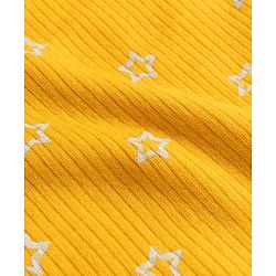 Babyhug Knit Full Sleeves Pullover Star Printed Thermal Inner Wear Set with Vest - Yellow