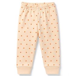Babyhug Knit Full Sleeves Front Open Thermal Inner Wear Set with star Print - Light Peach