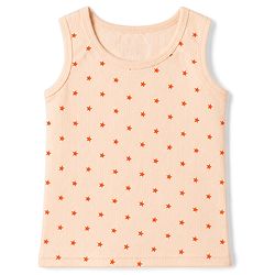 Babyhug Knit Full Sleeves Thermal Inner Wear Set with Star Print & Vest - Light Peach