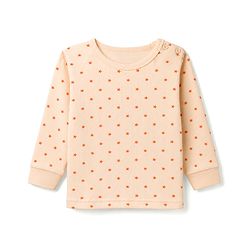 Babyhug Knit Full Sleeves Thermal Inner Wear Set with Star Print & Vest - Light Peach