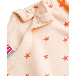 Babyhug Knit Full Sleeves Thermal Inner Wear Set with Star Print & Vest - Light Peach