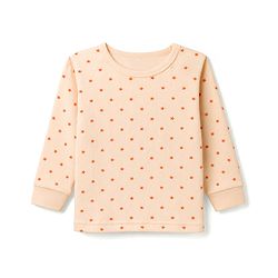 Babyhug Knit Full Sleeves Thermal Inner Wear Set with Star Print & Vest - Light Peach