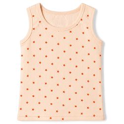 Babyhug Knit Full Sleeves Thermal Inner Wear Set with Star Print & Vest - Light Peach