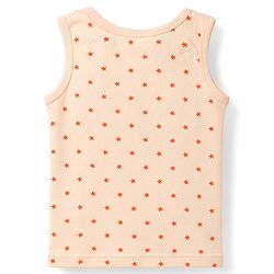 Babyhug Knit Full Sleeves Thermal Inner Wear Set with Star Print & Vest - Light Peach