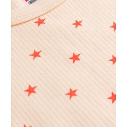 Babyhug Knit Full Sleeves Thermal Inner Wear Set with Star Print & Vest - Light Peach
