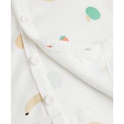 Babyhug Knit Full Sleeves Tropical Theme Printed Co-Ords Thermal Inner Wear - OffWhite