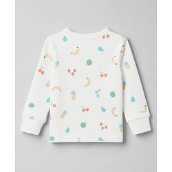 Babyhug Knit Full Sleeves Tropical Theme Printed Co-Ords Thermal Inner Wear - OffWhite