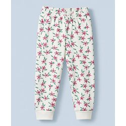 Babyhug Cotton Knit Thermal Inner wear With Floral Print - White