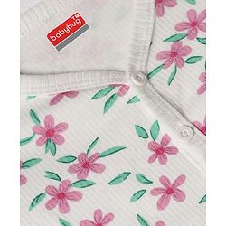 Babyhug Cotton Knit Thermal Inner wear With Floral Print - White