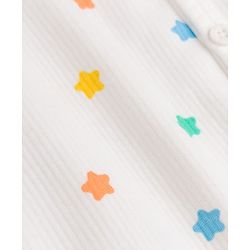 Babyhug Knit Full Sleeves Star Printed Co-Ords Vest & Pyjama Thermal Inner Wear Set - OffWhite