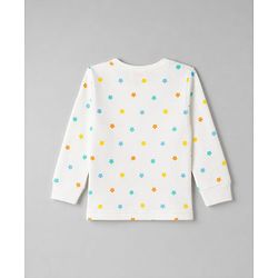 Babyhug Knit Full Sleeves Star Printed Co-Ords Pullover Vest & Leggings Thermal Inner Wear Set With Vest - White