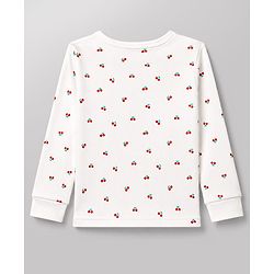 Babyhug Knit Full Sleeves Berry Printed Co-Ords Thermal Inner Wear Set -Off White