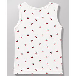 Babyhug Knit Full Sleeves Berry Printed Co-Ords Thermal Inner Wear Set with Vest -Off White