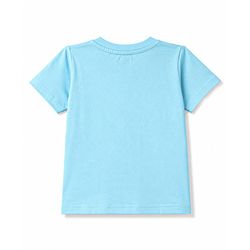 Babyhug 100% Cotton Knit Half Sleeves Striped & Animal Printed T-Shirts Pack of 3 - Light Blue Green & Beige