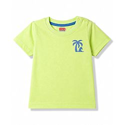 Babyhug 100% Cotton Knit Half Sleeves Striped & Animal Printed T-Shirts Pack of 3 - Light Blue Green & Beige