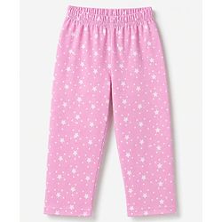 Babyhug 100% Cotton Knit Full Sleeves Co-Ords Shirt & Pyjama Night Suit with Star Print - Pink