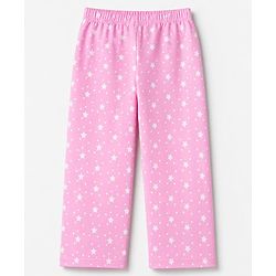 Babyhug 100% Cotton Knit Full Sleeves Co-Ords Shirt & Pyjama Night Suit with Star Print - Pink