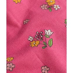 Babyhug 100% Cotton Knit Sleeveless Floral Printed Top - Dark Pink