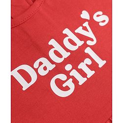 Babyhug Single Jersey Knit Half Sleeves Frock With Hearts & Daddy' Girl Print Pack Of 2 - Red & Peach