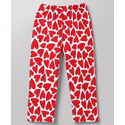 Babyhug 100% Cotton Knit Full Sleeves Co-Ords Shirt & Pyjama Night Suit with Heart Print - Red