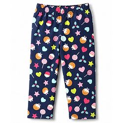 Babyhug 100% Cotton Knit Full Sleeves Shirt & Pyjama Night Suit with Cup Cake Print - Navy Blue