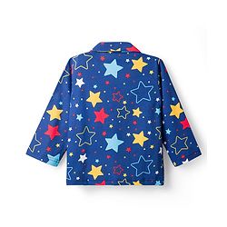 Babyhug 100% Cotton Knit Full Sleeves Co-Ords Shirt & Pajama Night Suit Star Print - Navy