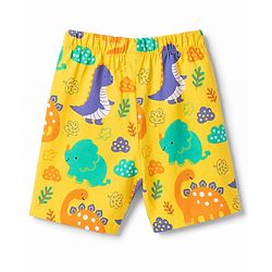 Babyhug 100% Cotton Knit Half Sleeves Dino Printed Co-Ords T-Shirt & Shorts Night Suit - Yellow
