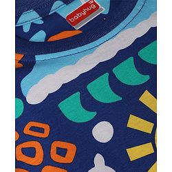 Babyhug 100% Cotton Knit Half Sleeves Beach Theme Printed Co-Ords T-Shirt & Shorts Night Suit - Navy Blue