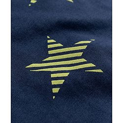 Babyhug 100% Cotton Knit Full Sleeves Star Printed Co-Ords T-Shirt & Pyjama Night Suit - Navy Blue