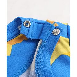Babyhug 100% Cotton Knit Half Sleeves Lion & Star Printed Co-Ords T-Shirt & Shorts Night Suit - Blue