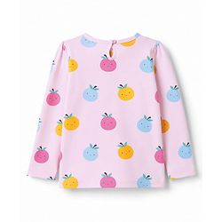 Babyhug 100% Cotton Knit Full Sleeves T-Shirts with Fruit Print Pack of 3 - Yellow Pink & Mint