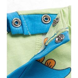 Babyhug 100% Cotton Knit Half Sleeves T-Shirt & Shorts Night Suit With Dino Print - Green