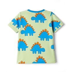 Babyhug 100% Cotton Knit Half Sleeves T-Shirt & Shorts Night Suit With Dino Print - Green