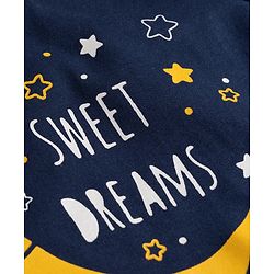 Babyhug 100% Cotton Knit Full Sleeves Sweet Dreams Printed T-Shirt & Pyjama Night Suit - Navy