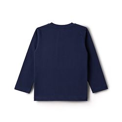 Babyhug 100% Cotton Knit Full Sleeves Sweet Dreams Printed T-Shirt & Pyjama Night Suit - Navy
