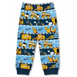 Babyhug 100% Cotton Knit Full Sleeves JCB Printed Co-Ords T-Shirt & Pyjama Night Suit - Multicolour