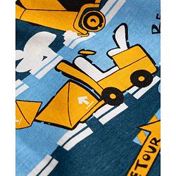 Babyhug 100% Cotton Knit Full Sleeves JCB Printed Co-Ords T-Shirt & Pyjama Night Suit - Multicolour