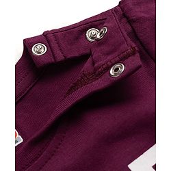 Babyhug Cotton Knit Full Sleevess Love Text Printed T-Shirt & Pyjama Night Suit - Maroon